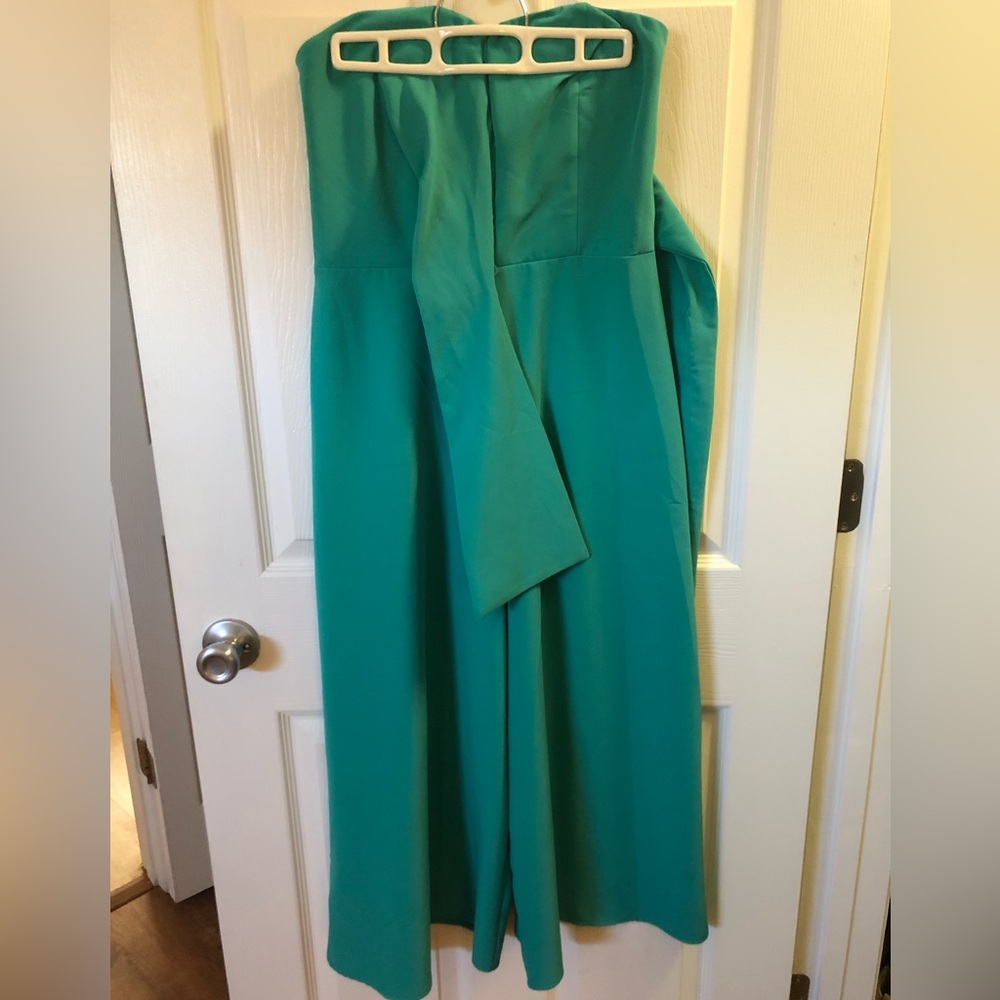 ASOS Strapless Tie Jumpsuit Aqua/Teal